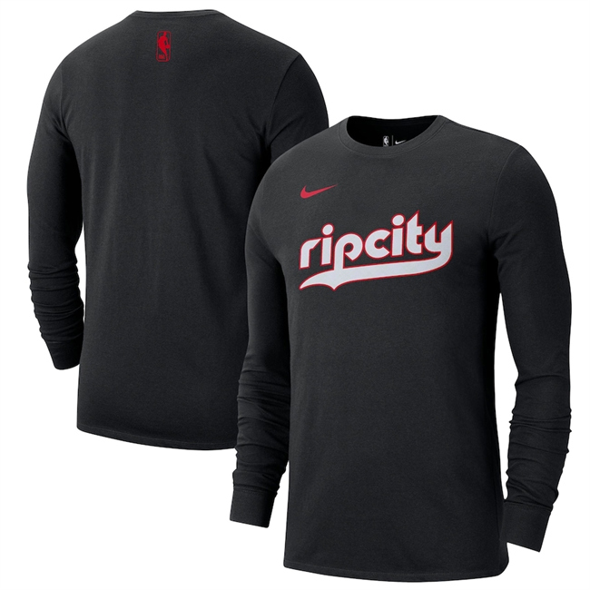 Men's Portland Trail Blazers Black 2024/25 Legend On-Court Practice Long Sleeve T-Shirt